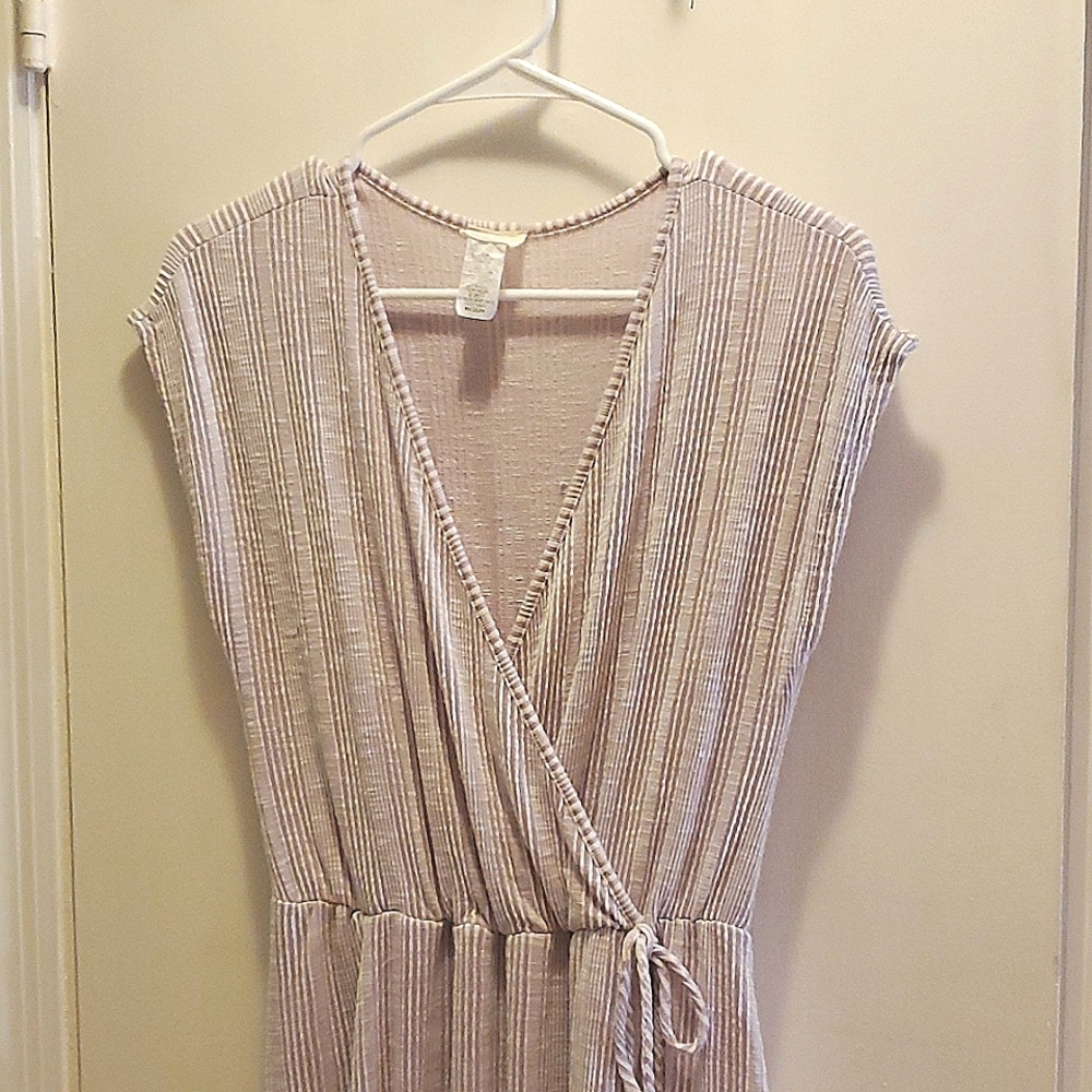 Dress Pink (blush) and White Vertical Stripe